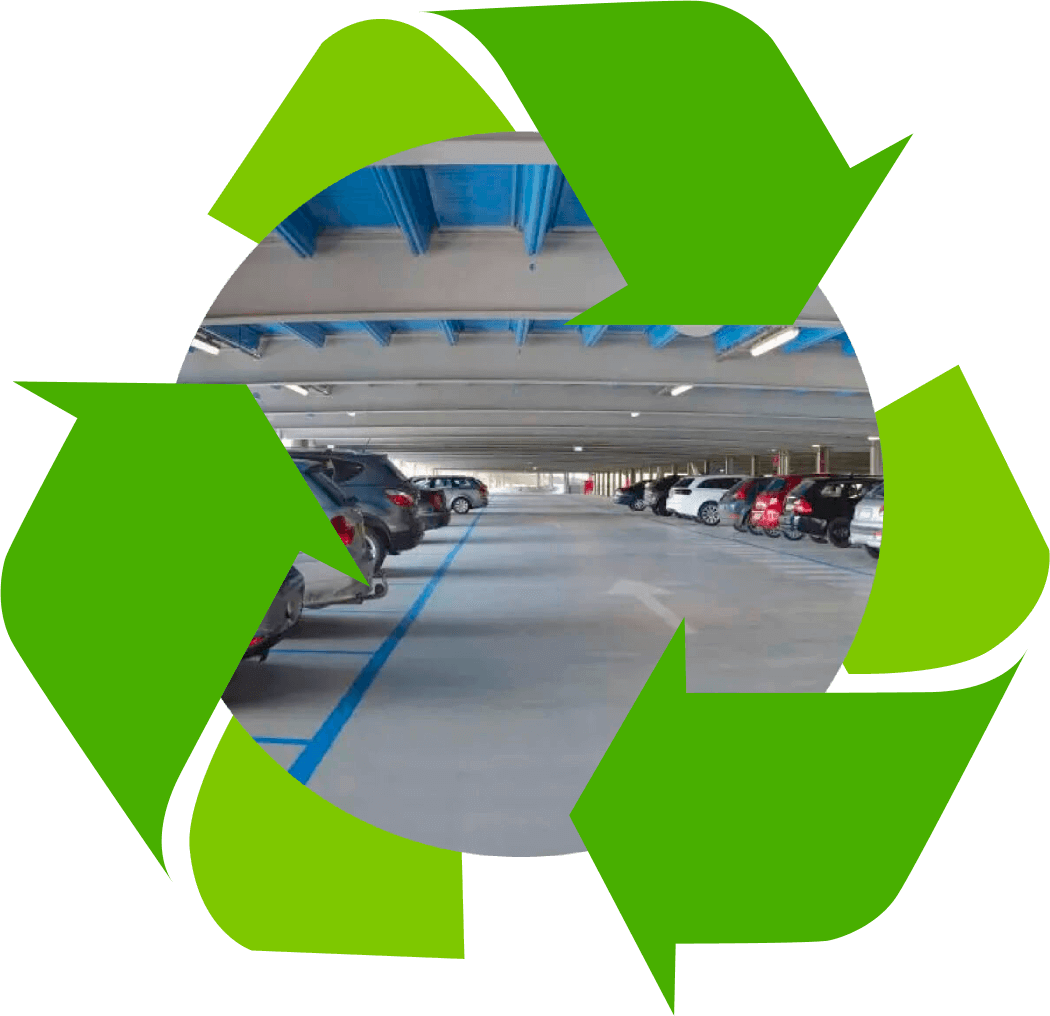 Alle Komponenten des Parkhauses sind wiederverwendbar oder recycelbar
